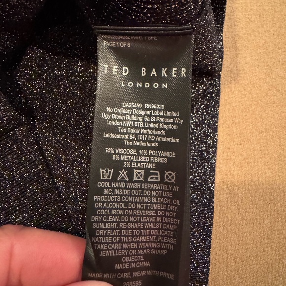 Ted Baker London Eloisy Black Sparkle Knit Fitted Top - Size 1 - Picture 11 of 14